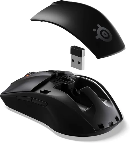 Vista 6 de SteelSeries Rival 3 Mouse inalámbrico para juegos, batería de más de 400 horas, doble inalámbrico de 2.4 GHz y Bluetooth 5.0-60 millones de clics