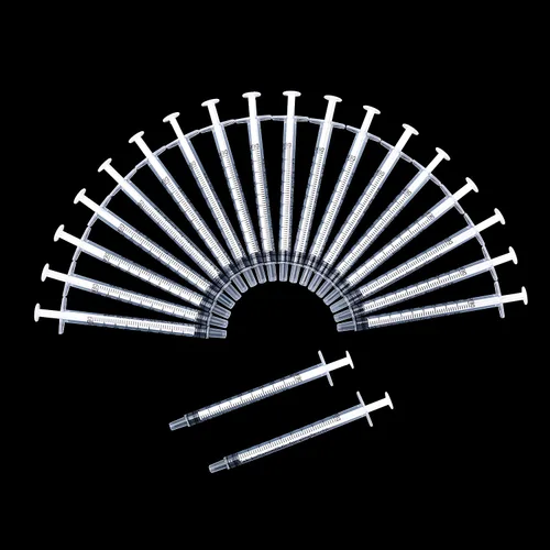 Vista 5 de Paquete de 20 jeringas de plástico con medición, adecuadas para medir, dispensar agua, rellenar (0.03 oz/1 ml) Large Plastic Measuring Tools for