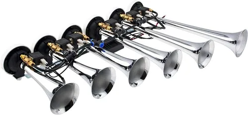 Vista 3 de Vixen Horns Bocina de aire musical de trompeta de 6/seis con 10 melodías cromadas 12V VXH6810C