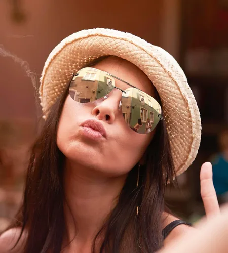 Vista 2 de FEISEDY Gafas de sol polarizadas de aviador para hombres y mujeres, bisagras de resorte, gafas de sol piloto sin montura UV400 protección B0083