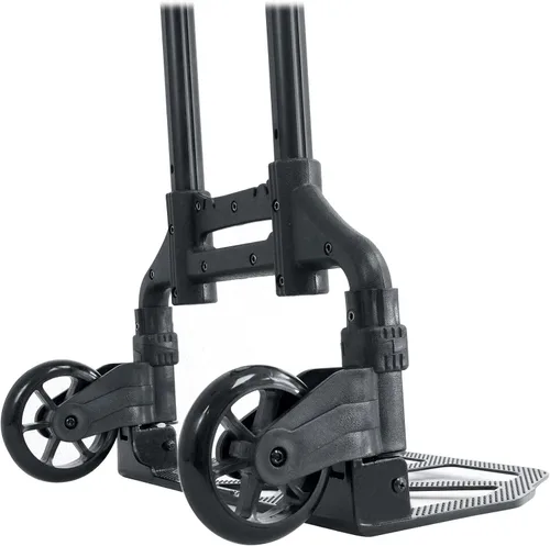 Vista 7 de Rockville GigMate - Carrito de mano de aluminio para DJ/músico de 154 libras, se pliega en plano, ruedas de goma grandes, cuerda elástica incluida