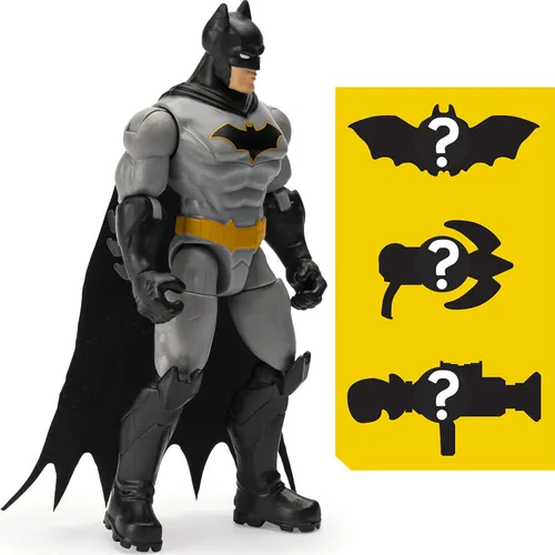Vista 3 de Batman - Figura de acción de renacimiento de 3.9 in con 3 accesorios misteriosos, Misión 1