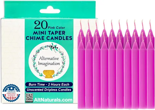 Vista 15 de Alternative Imagination Blue Chime Candles - Paquete de 20 mini velas cónicas sin perfume de 4 pulgadas, velas rituales de larga duración sin goteo