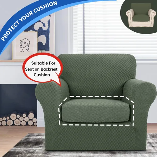 Vista 3 de YEMYHOM - Fundas elásticas para cojín individual, protector de sofá, silla, asiento, funda deslizante, funda suave de sofá, reemplazo, grande, a