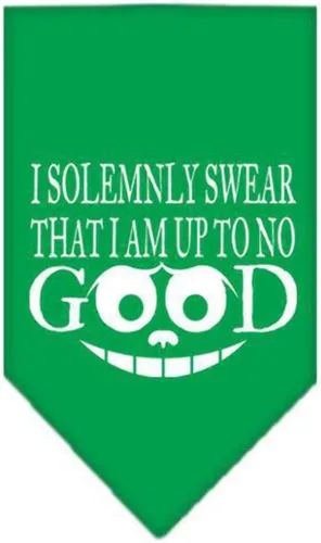 Vista 5 de Bandana serigrafiada para mascotas y perros, con texto "I Solemnly Swear That I Am Up To No Good" Cocoa S