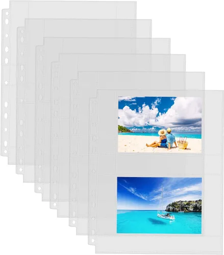 Vista 9 de Sooez Paquete de 30 fundas de fotos para carpeta de 3 anillos (240 imágenes), 3.5 x 5, protectores de páginas de plástico resistentes, fundas