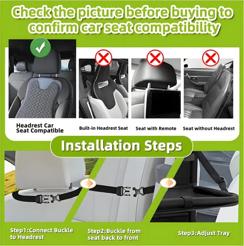 Vista 6 de Organizador de asiento trasero de automóvil de 2 piezas con bandeja plegable, 9 + 2 bolsillos, organizador y almacenamiento para automóvil