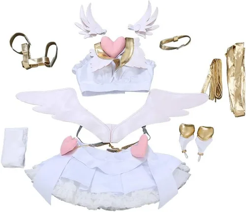 Vista 5 de miccostumes Disfraz de ángel para mujer, traje de cosplay, falda con accesorios