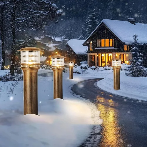 Vista 3 de SLAWA Tapas de poste al aire libre, luces de aluminio para caminos de paisaje, con pantalla acrílica, impermeable, columna, pilar, cerca, cubierta