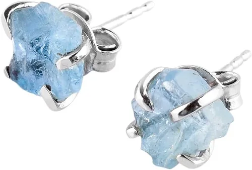 Vista 8 de AA Piedras Preciosas en Bruto Cristales de Piedras Ásperas Aretes de Perno Delicados para Mujeres, Joyería de Boda Hecha a Mano de Piedras