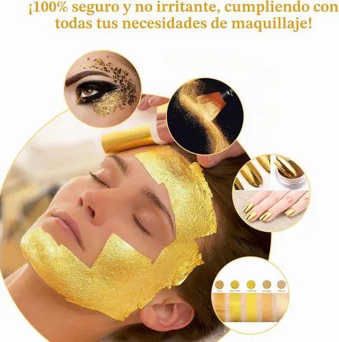 Vista 4 de 10 Gold Leaf Sheets, Premium Gold Flakes for Decorating Cakes Dessert