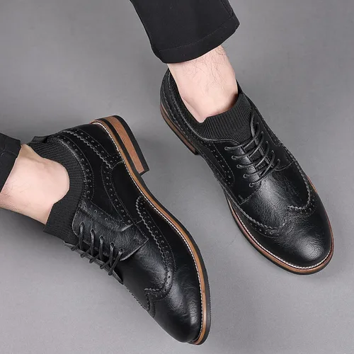Vista 6 de COSIDRAM Zapatos de vestir casuales Oxford para hombre, estilo clásico, moderno, para caballero, zapatos de cuero