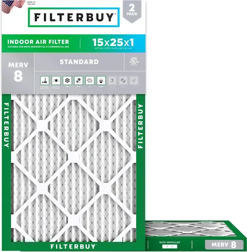 Vista 25 de Filterbuy Filtro de aire MERV 8 de 8 x 14 x 1 pulgadas para defensa contra el polvo y las alergias (paquete de 2), filtros electrostáticos plisados