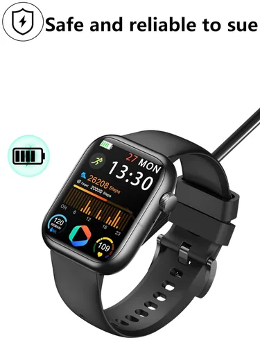 Vista 3 de [Paquete de 2] para Nelpor G104 Multi Sport Smartwatch Cable de carga USB magnético, cargador de cable de 2 pines para reloj inteligente.