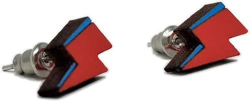 Vista 3 de Tiny Lightning Bolt Stud Earrings Rock Star Bolt Post Earrings