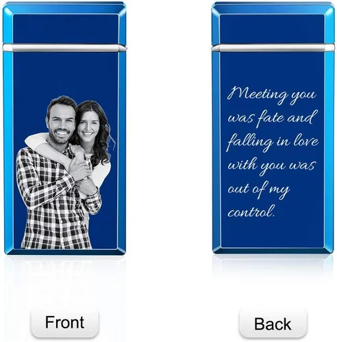 Vista 3 de Encendedor de fotos Zippo personalizado con imagen, encendedor de fotos personalizado para hombres, encendedor de puros, encendedor electrónico