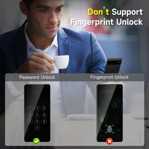 Vista 6 de YWXTW Paquete de 2 protectores de pantalla de privacidad para Google Pixel 6 Pro, protector de pantalla de vidrio templado de dureza 9H para Google