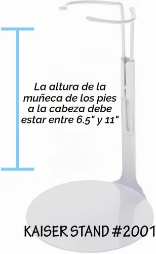 Vista 3 de Kaiser Soporte de muñeca 2001 – Soporte de muñeca blanco para muñecas de 6 1/2 a 10 pulgadas y figuras de acción (mejor para muñecas de 8 pulgadas)