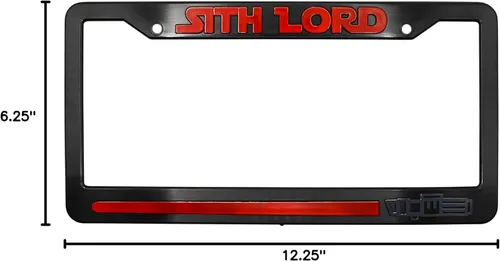 Vista 5 de Sith Lord - Marco elevado 3D para matrícula 1 paquete de cubierta para placa de automóvil Soporte universal para placa de automóvil negro de EE.