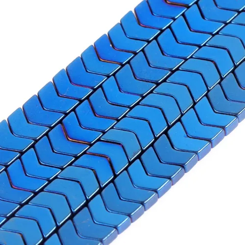 Vista 17 de Cuentas de hematita para hacer joyas, piedras preciosas semipreciosas de 0.394 x 0.551 in, color azul con revestimiento metálico, 15 pulgadas JOE
