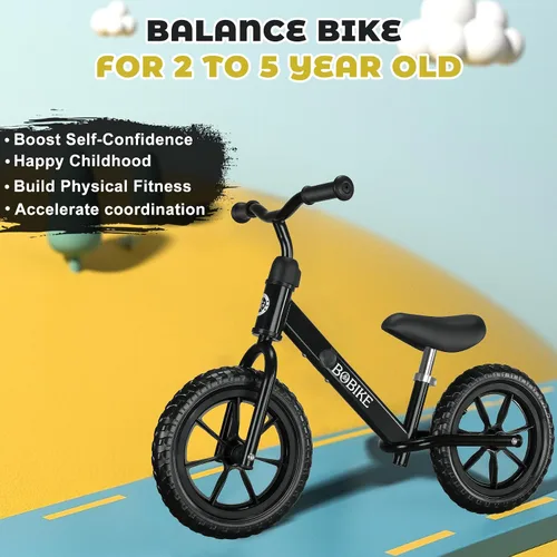 Vista 2 de Bobike Toddler Balance Bike Toys for 2 to 5 Year Old Girls Boys Adjustable Seat and Handlebar No-Pedal Training Bike Best Gifts for Kids
