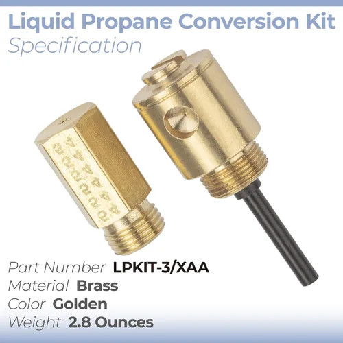 Vista 3 de LPKIT-3/XAA LP Kit de conversión para secador Samsung 22KBTU Brass LPKIT-3/XAA LP Conversion Kit Converts Natural Gas to LP Gas for Samsung 22KBTU