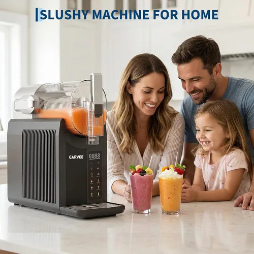 Vista 7 de CuisinSmart Máquina de granizado para el hogar, 6 modos preestablecidos pantalla LED un clic Slushy Maker
