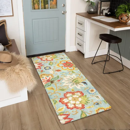Vista 29 de Lahome - Tapete floral con estampado de cachemira, lavable, antideslizante, pequeño, anti-manchas, suave, para baño, entrada, dormitorio, Negro
