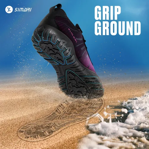 Vista 6 de Simari Zapatos de agua para mujer, hombre, natación, playa, piscina, deportes acuáticos, secado rápido, estilo descalzo, buceo, surf y caminar