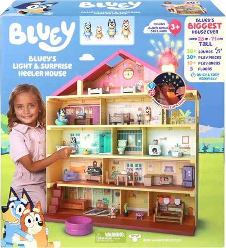Vista 5 de Bluey Light and Surprise Heeler House, 28 pulgadas de alto, juguete