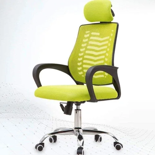 Vista 3 de Silla ergonómica de oficina, silla de malla con malla elástica, cojín transpirable, ajuste multifunción
