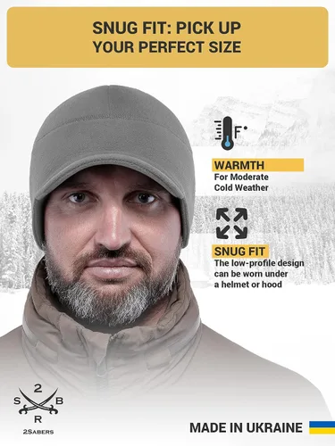 Vista 2 de 2SBR 2SABERS Gorro de invierno de forro polar con visera para hombre y mujer, con orejera, diseño de calavera