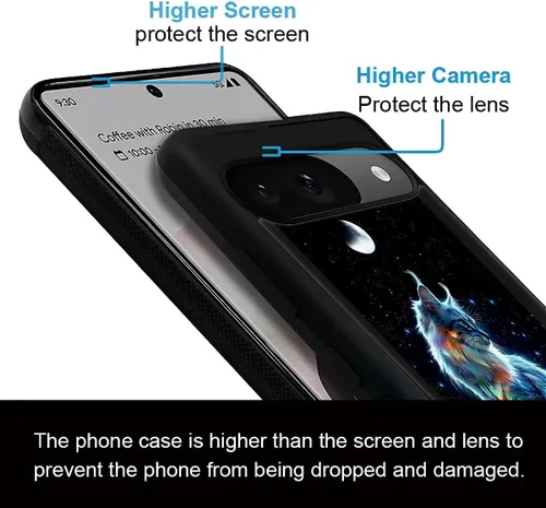 Vista 1074 de Compatible con Google Pixel 4A 5G Mobile Case Creative Acrylic Panel trasero Silicona Protección Grip especialmente diseñado para Google Pixel 4A 5G
