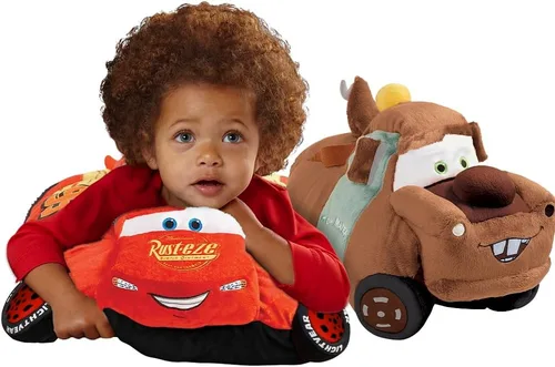 Vista 3 de Pillow Pets Disney Pixar Cars 3, Lightning McQueen, juguete de peluche de 16 pulgadas