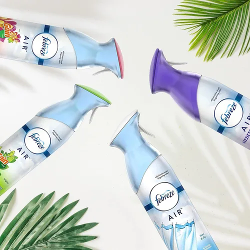 Vista 5 de Febreze Ambientador y eliminador de olores en aerosol, surtido de aromas Febreze y desodorante para baño, original, Island Fresh, Linen Sky
