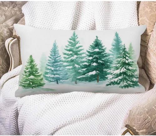 Vista 26 de EKOBLA Fundas de almohada abstractas de acuarela rectangulares oblongas Diseño de arte digital moderno y brillante Elemento de algodón y lino