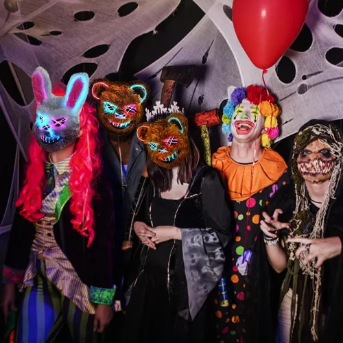 Vista 5 de Halloween Animal Mask,Easter Bear/Rabbit Mask for Party Role Playing Toys Máscara de oso
