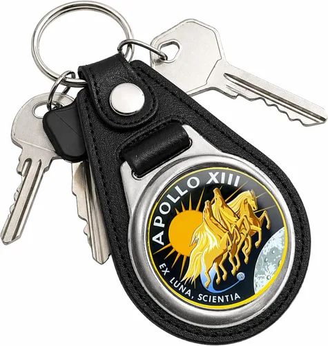 Vista 9 de Brotherhood Round Key Chain for NASA and Space Mission Designs Parche Misión Apolo 11 NASA - Diseño B