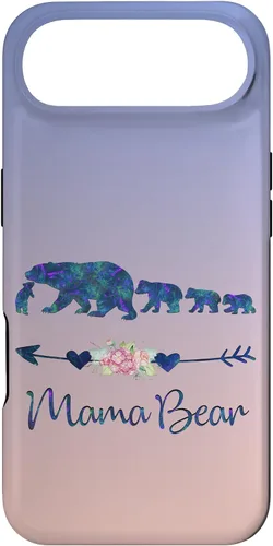 Vista 27 de Teal Blue Purple Floral Mama Bear Four Cubs Blue Pink Case for iPhone 17