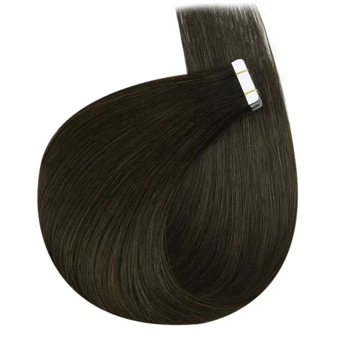 Vista 17 de YoungSee Extensiones de Cabello Humano con Cinta Balayage Extensiones de Cabello con Cinta Marrón Oscuro Extensiones de Cabello con Cinta Ombre