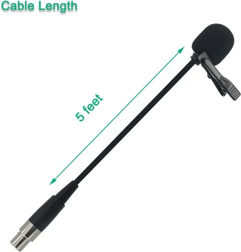 Vista 4 de Reemplazo de micrófono XLR Lavalier para transmisor inalámbrico AKG Samson, Phenyx Pro Mic - Clip de solapa Lav, portátil, enchufe TA3F