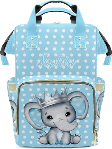 Vista 12 de Mochila de pañales con patrón de girasol con nombre, bolsa multifunción de gran capacidad para mamá, papá, unisex, niño y niña, Diseño 1, Mochilas
