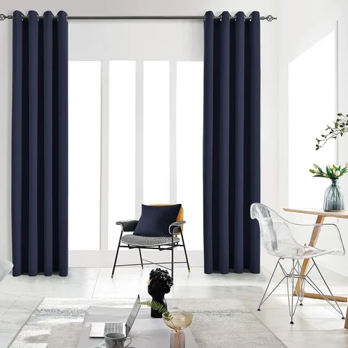 Vista 69 de Cortinas opacas para dormitorio, con aislamiento térmico y bloqueo de luz, para oscurecer la habitación, cortinas con ojales sólidos para ventana