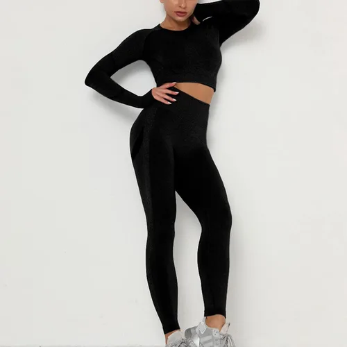 Vista 8 de Lu's Chic Conjunto corto de dos piezas para mujer, conjunto de yoga y entrenamiento de cintura alta