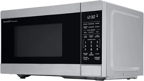 Vista 8 de Horno microondas de sobremesa SHARP con bandeja giratoria de carrusel extraíble de 10.6", 900 vatios, 0.9 pies cúbicos, acero inoxidable