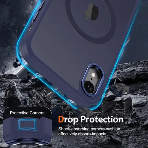 Vista 639 de Anuck - Funda magnética para iPhone 11 compatible con MagSafe, carcasa trasera mate translúcida dura, borde de TPU, delgada, resistente a impactos