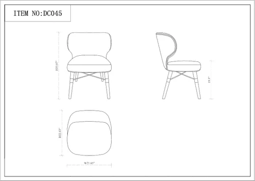 Vista 4 de Manhattan Comfort Silla de comedor Strine Velvet en color azul