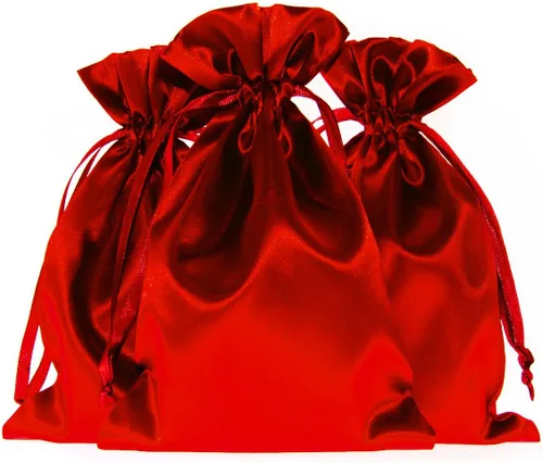 Vista 12 de Bolsas de regalo de satén azul bebé de 4 x 6 pulgadas, bolsas de joyería, bolsas de cordón para recuerdos de boda, baby shower, Navidad, 50 por