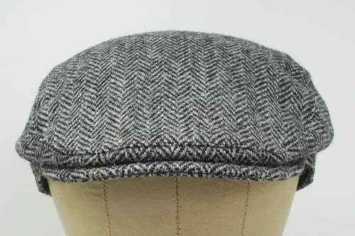 Vista 4 de Borges & Scott Nevis Gorra Plana - 100% Lana Tejida a Mano – Harris Tweed – Resistente al Agua