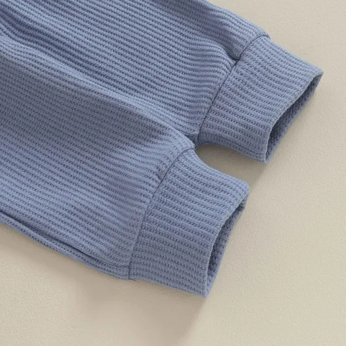Vista 7 de Maemukilabe Conjunto de sudadera de manga larga a rayas para bebé recién nacido, conjunto de pantalones con cordón